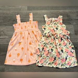 Carter's Girls' Peach Ice Cream & Floral Sundress Set - Girls 2T